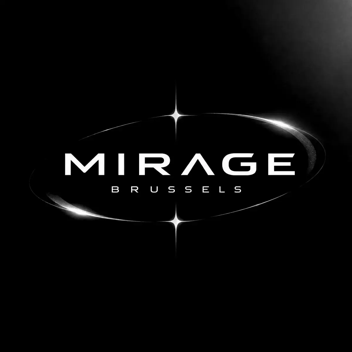Visuel officiel de Mirage Brussels : le logo dans un anneau de lumière